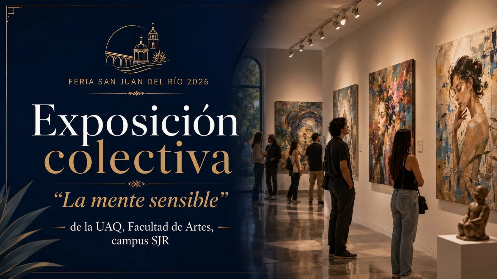 Exposición colectiva 'La mente sensible' de la UAQ, Facultad de Artes, campus SJR.
