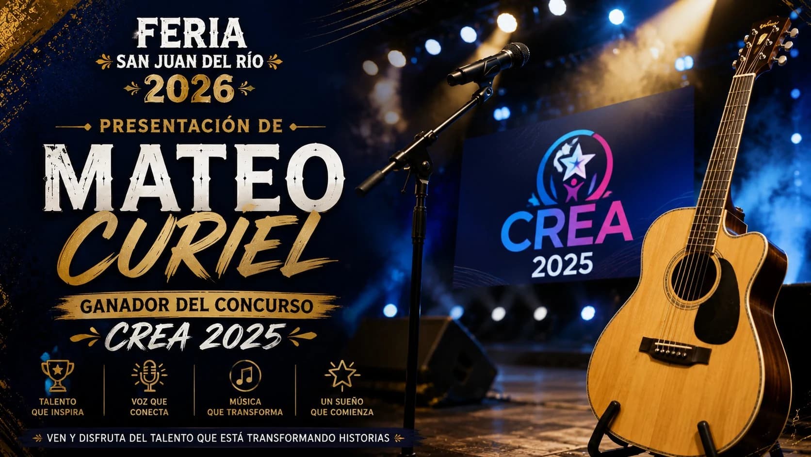 Presentación de Mateo Curiel 'Ganador del concurso Crea 2025'